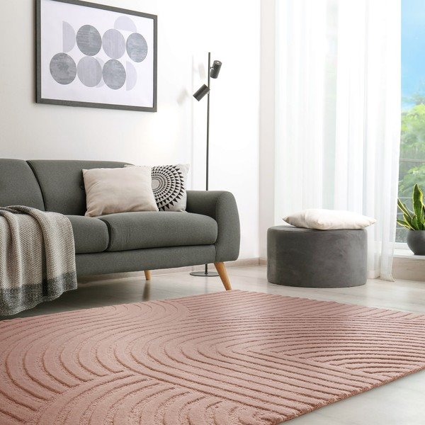Rozā vilnas paklājs 160x230 cm Hague – Asiatic Carpets-image-1