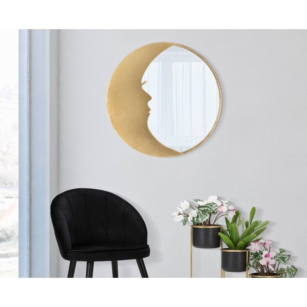 Sienas spogulis ar zelta krāsas detaļām Mauro Ferretti Moon, ø 72,5 cm-image-2