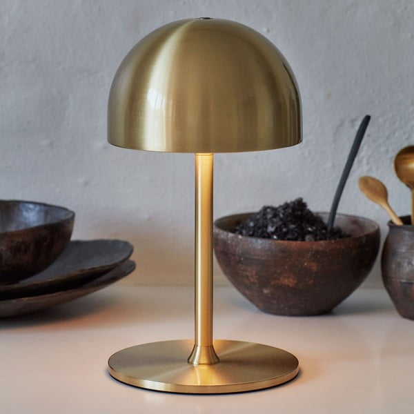 Misiņa krāsas LED galda lampa ar tālvadību un metāla abažūru (augstums 22 cm) Tim – Sirius-image-1