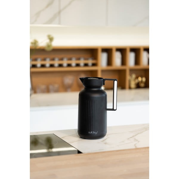 Matēti melns termoss 1 l Lungo – Vialli Design-image-1