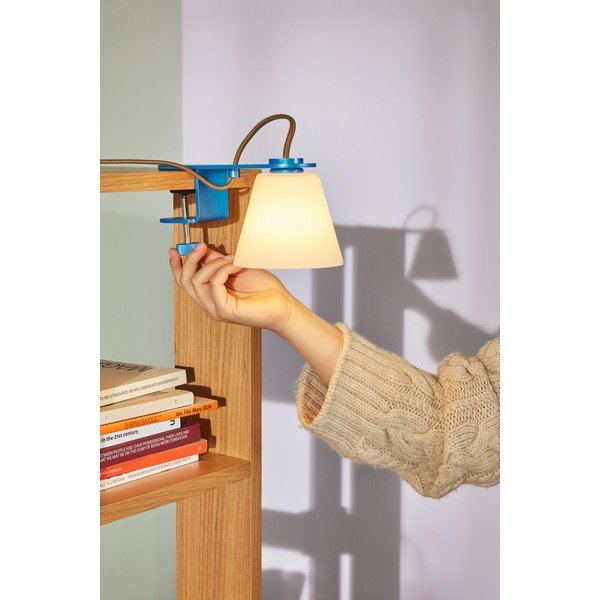 Zila galda lampa ar stikla abažūru (augstums 23 cm) Lure – Hübsch-image-2