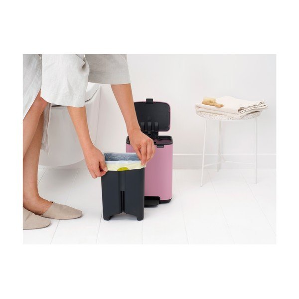 Rozā tērauda atkritumu tvertne ar pedāli 4 l Bo – Brabantia-image-3