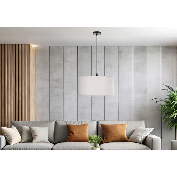 Balta piekaramā lampa ar auduma abažūru ø 40 cm Shanti – Candellux Lighting-image-4