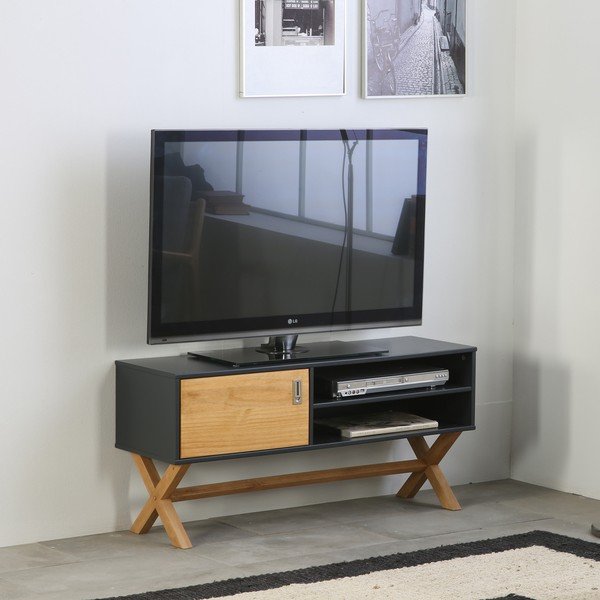Antracīta pelēks TV galdiņš Marckeric Leidi, 110 x 52 cm-image-1