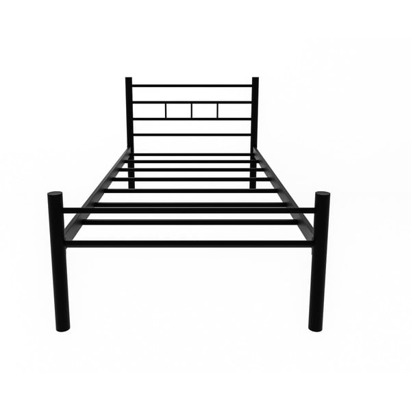 Melna metāla vienvietīga gulta ar redelēm 90x200 cm K70 – Kalune Design-image-2