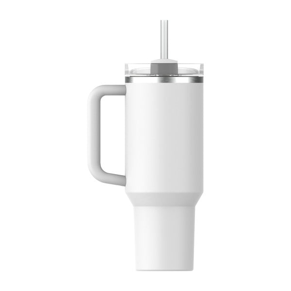 Balts nerūsējošā tērauda termoss ar salmiņu 1,18 l Quencher H2.0 FlowState Tumbler Frost – Stanley-image-3