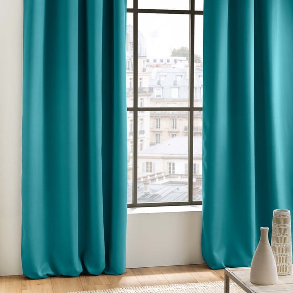 Zils gaismu necaurlaidīgs aizkars 135x280 cm Occult – douceur d'intérieur-image-2