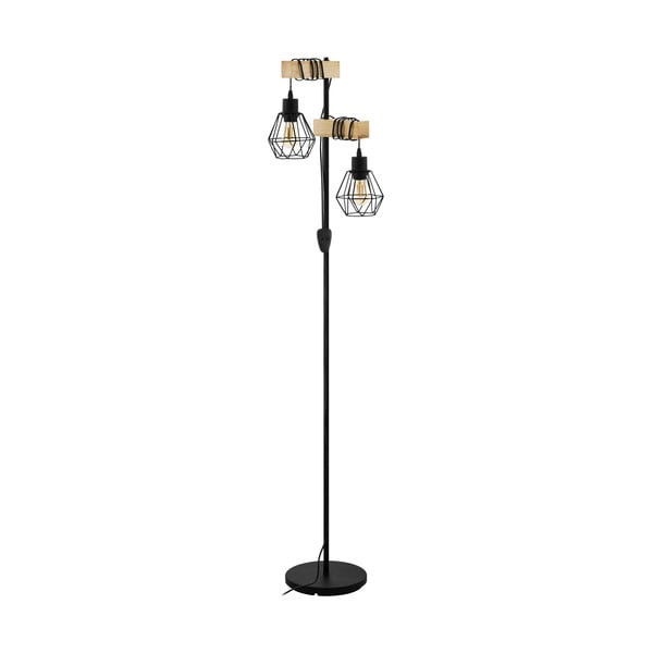 Melna/dabīga toņa stāvlampa (augstums 166,5 cm) TOWNSHEND 5 – EGLO