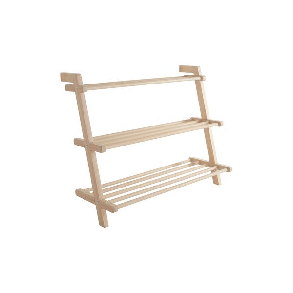 Gaiša dabīga toņa priedes masīvkoka piekarināms apavu statīvs 80x65x42 cm Eddison – Jotex