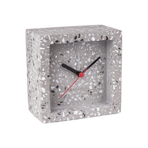 Karlsson Franky pelēks galda pulkstenis ar modinātāju-image-1