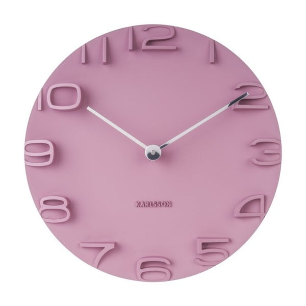 Karlsson On The Edge rozā pulkstenis, ø 42 cm