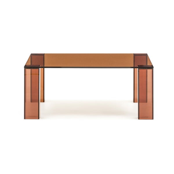 Brūns stikla žurnālgaldiņš 85x85 cm Adularia – Kave Home-image-3
