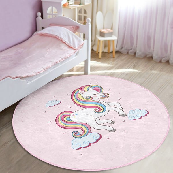 Rozā bērnu paklājs ø 120 cm Comfort – Mila Home-image-4