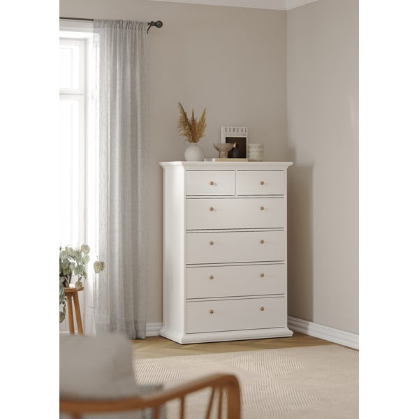 Balta augsta kumode 96x140 cm Paris – Tvilum-image-1