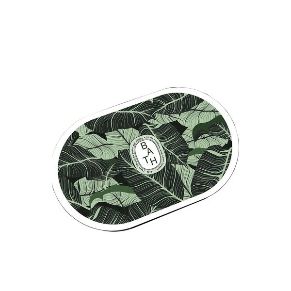 Zaļš vannas istabas paklājiņš 60x100 cm Aleas – Foutastic