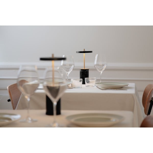 Melna marmora LED galda lampa ar regulējamu spilgtumu un metāla abažūru (augstums 25,5 cm) Asteria Move Mini – UMAGE-image-1