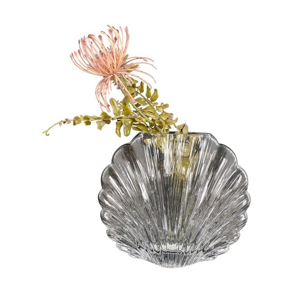 Gaiši pelēka stikla rokām darināta vāze – House Nordic-image-3