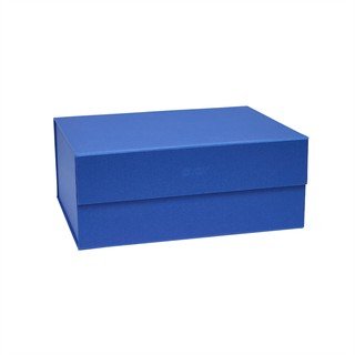 Zila kartona uzglabāšanas kaste ar vāku 33x25x15 cm Hako – OYOY Living Design