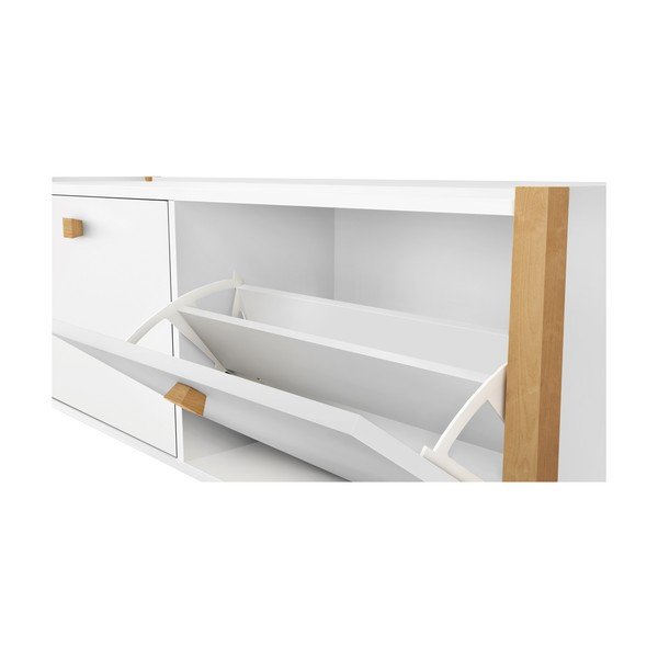 Balts apavu plaukts ar soliņu Woodman Hannover-image-1