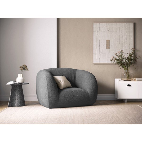 Pelēks atpūtas krēsls no buklē auduma Essen – Cosmopolitan Design-image-4