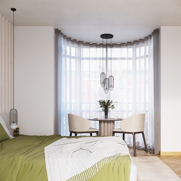 Balta/melna piekaramā lampa ar stikla abažūru Belinda – Sollux-image-2