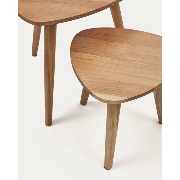 Akācijas masīvkoka sānu galdiņi (2 gab.) 60x61 cm Duvani – Kave Home-image-3