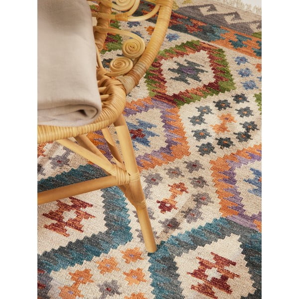 Divpusējs/ar rokām darināts vilnas paklājs 120x170 cm Kamal Oasis – Nouristan-image-3