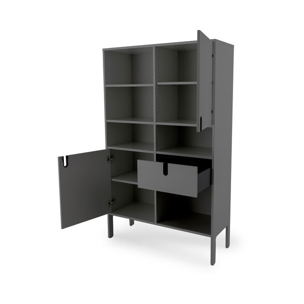 Pelēks grāmatu plaukts Tenzo Uno, augstums 176 cm-image-4