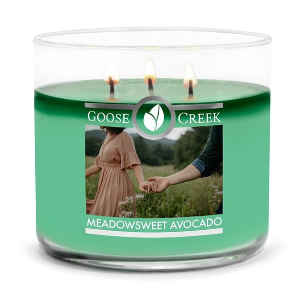 Goose Creek Meadowsweet avokado aromāta svece, 35 degšanas stundas