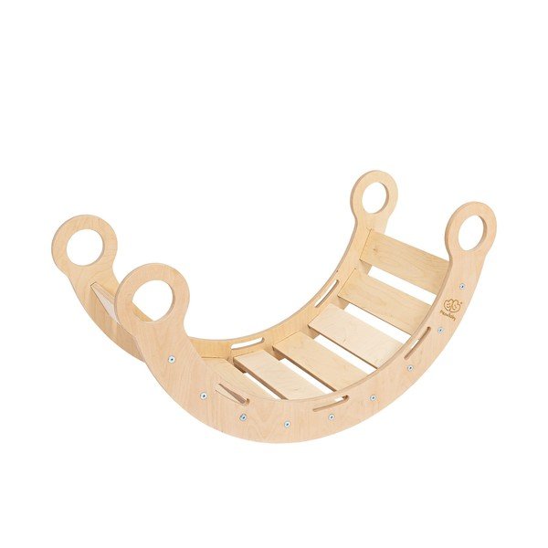Dabīga toņa priedes masīvkoka šūpoles 39x75x38 cm Montessori – Meowbaby-image-2