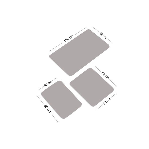 Brūni/krēmkrāsas vannas istabas paklājiņi (3 gab.) 100x60 cm – Foutastic-image-3