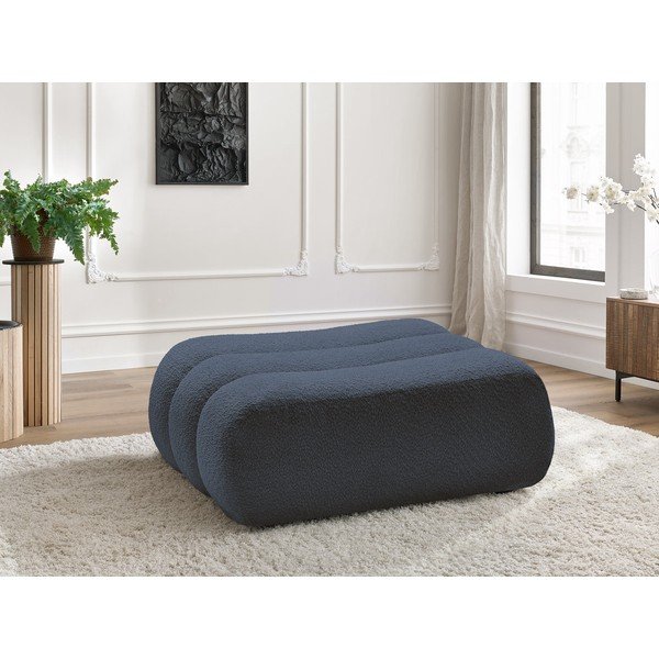 Tumši zils kāju soliņš no buklē auduma Azra – Bobochic Paris-image-1