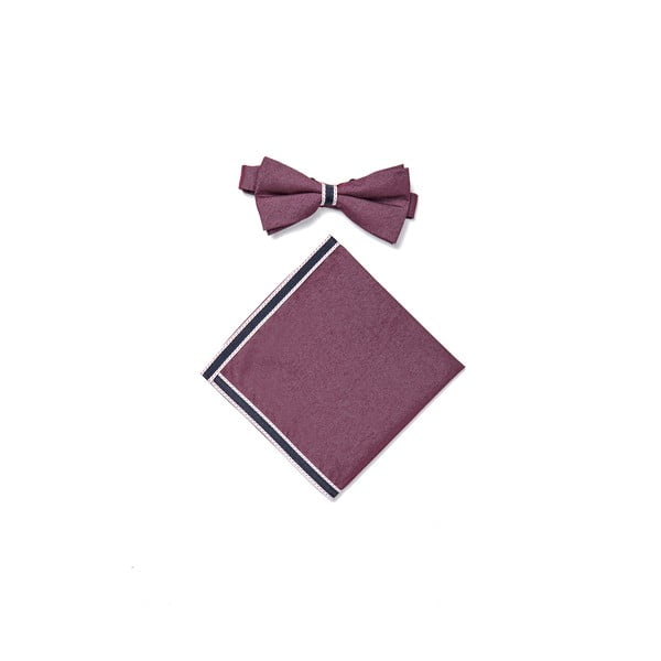 Tauriņš un kabatlakatiņu komplekts Deep Rose-image-1
