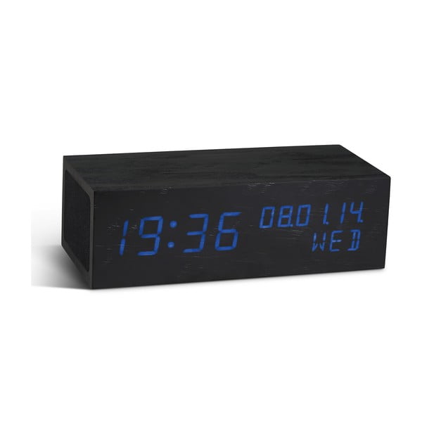 Click Clock skaļrunis ar zilu LED modinātāju, melns