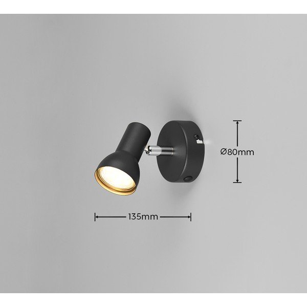 Melna prožektora tipa lampa ø 8 cm Cantar – Reality-image-4