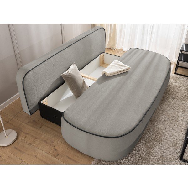 Melns/pelēks samta salokāms/ar uzglabāšanas vietu dīvāns 210 cm Saga – Ropez-image-4