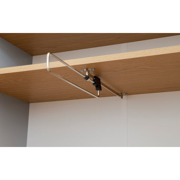 Pelēks drēbju skapis ar ozolkoka kājām Tenzo Dot-image-1