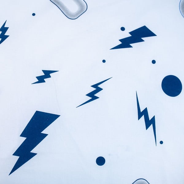 Balta/zila vienguļamā kokvilnas bērnu gultas veļa 140x200 cm Game over  – Jerry Fabrics-image-4