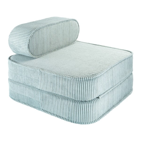 Piparmētru zaļš velveta bērnu atpūtas krēsls Flip – Wigiwama