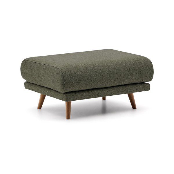 Zaļš kāju soliņš no šenila auduma Karin – Kave Home-image-1