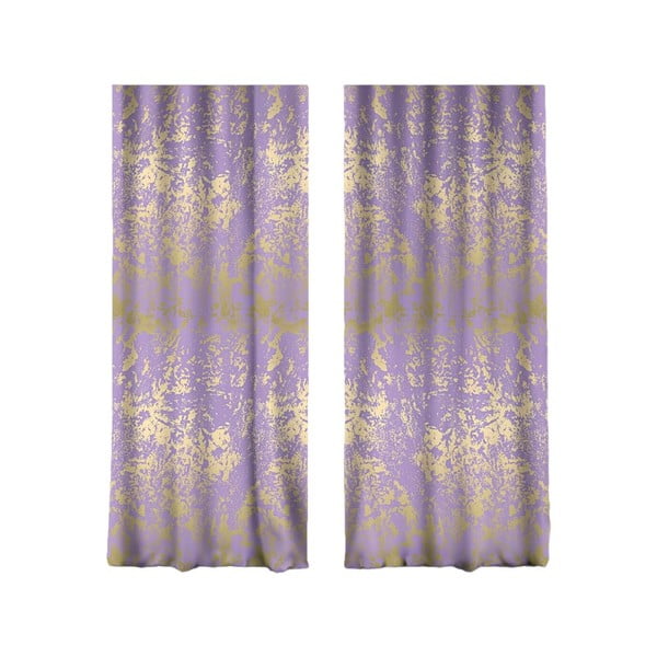 Aizkari violetā/zelta krāsā (2 gab.) 140x260 cm – Mila Home