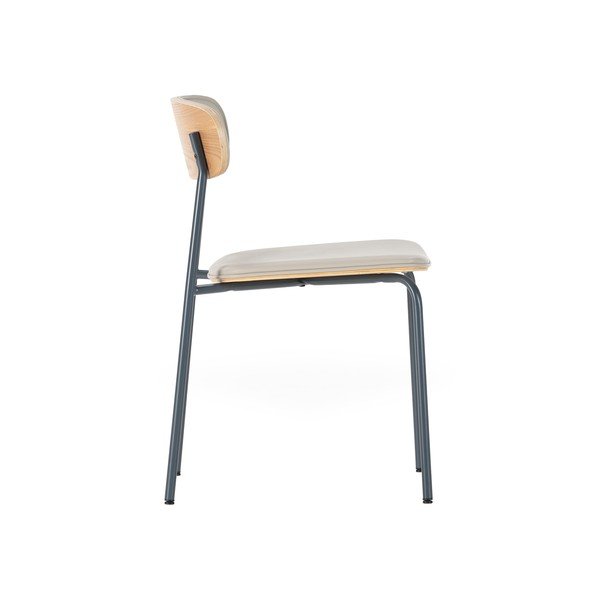 Bēši polsterēti pusdienu krēsli saliekami vieni uz otra (2 gab.) Saula – Marckeric-image-3