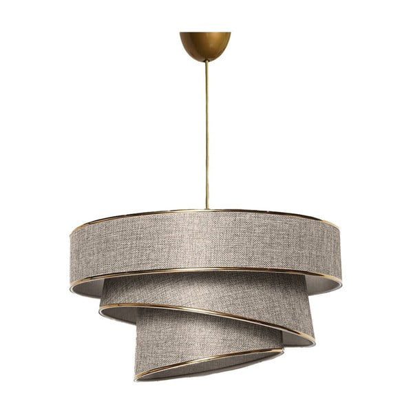 Bēša/zelta krāsas piekaramā lampa ar auduma abažūru ø 40 cm Couper – Opviq lights