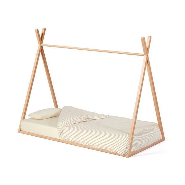 Dabīga toņa dižskābarža masīvkoka bērnu gulta mājas formā ar redelēm 90x190 cm Maralis – Kave Home-image-3