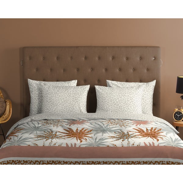 Balta/gaiši pelēka kokvilnas gultas veļa vienvietīgai gultai 140x200 cm – Good Morning-image-2