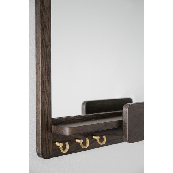 Sienas spogulis ar plauktu un koka rāmi 45x60 cm Inverness – Rowico-image-4