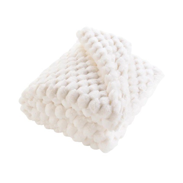 Krēmkrāsas mikroplīša pleds 220x240 cm Frosty – douceur d'intérieur