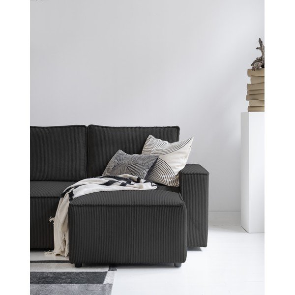 Antracīta pelēks velveta salokāms stūra dīvāns (ar maināmu stūri) Brave Dave – Miuform-image-4