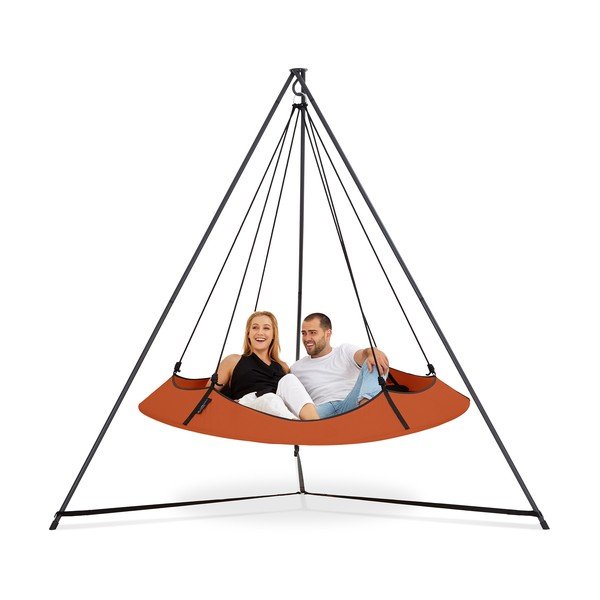 Oranžas dārza šūpoles ar statīvu – Hangout Pod-image-2