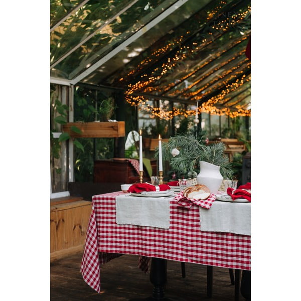 Lina priekšauts Red Gingham – Linen Tales-image-1